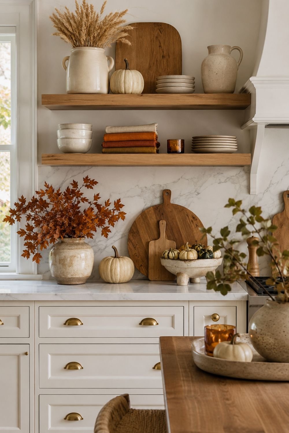 kitchen shelving thanksgiving decorating idea