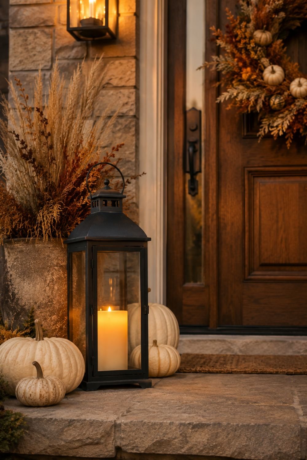 lantern fall porch decor idea