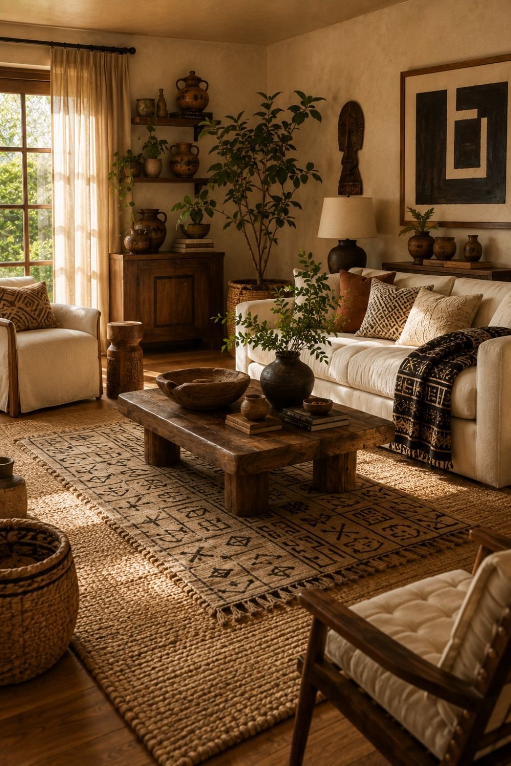  layered rug afrohemian decor idea