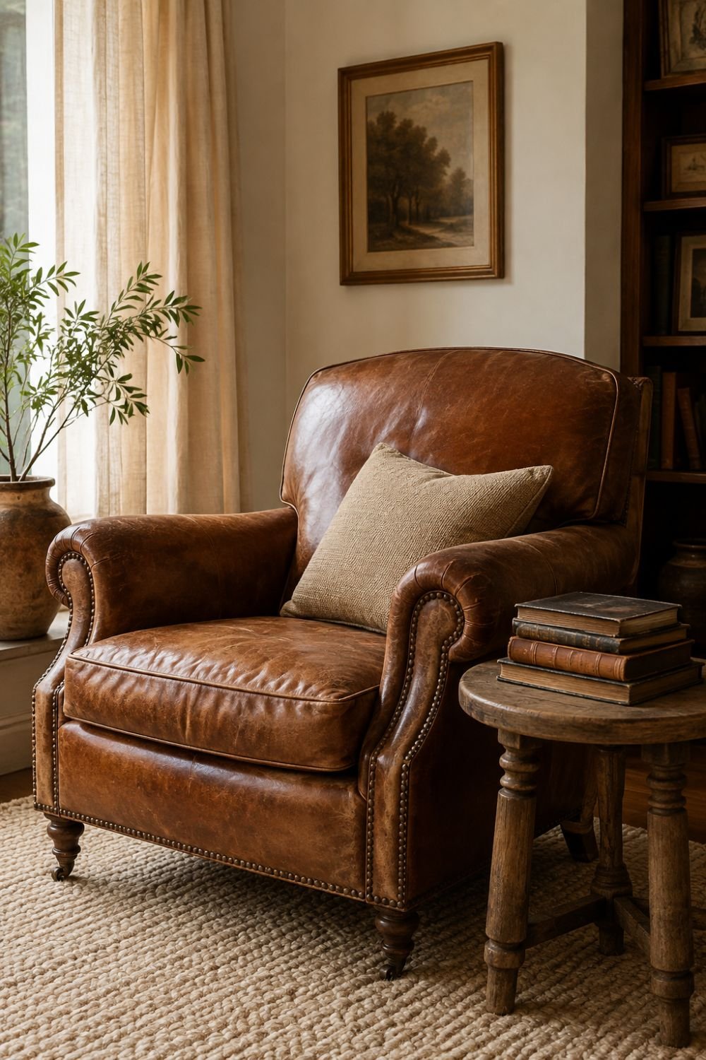  leather furniture patina decor idea
