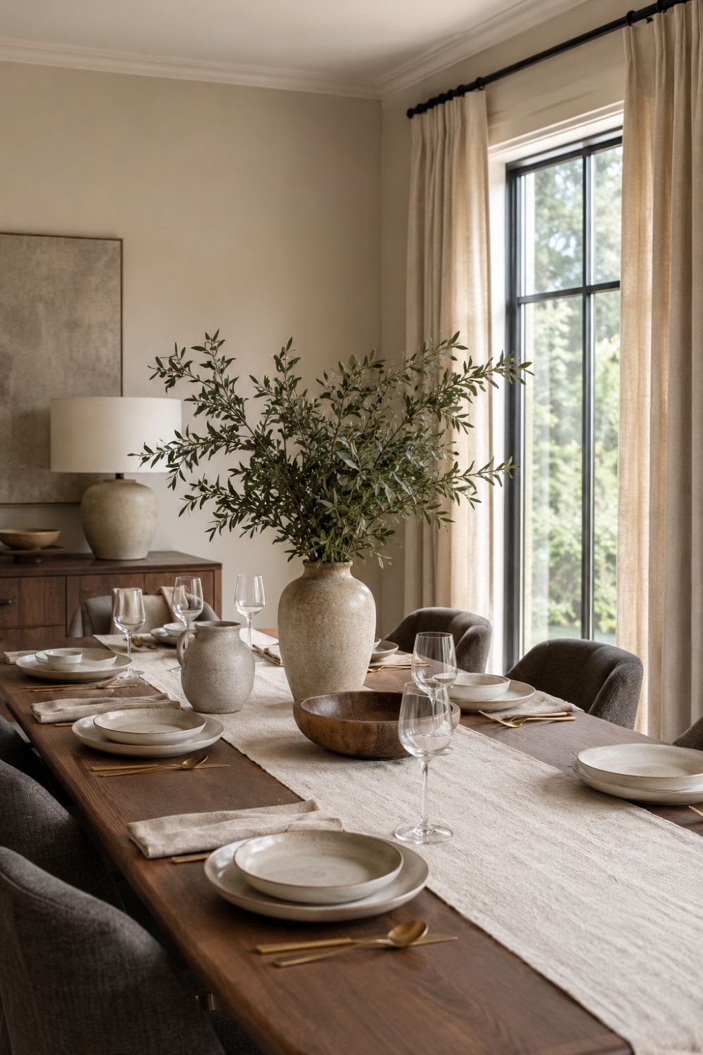 linen linens dining room decor idea