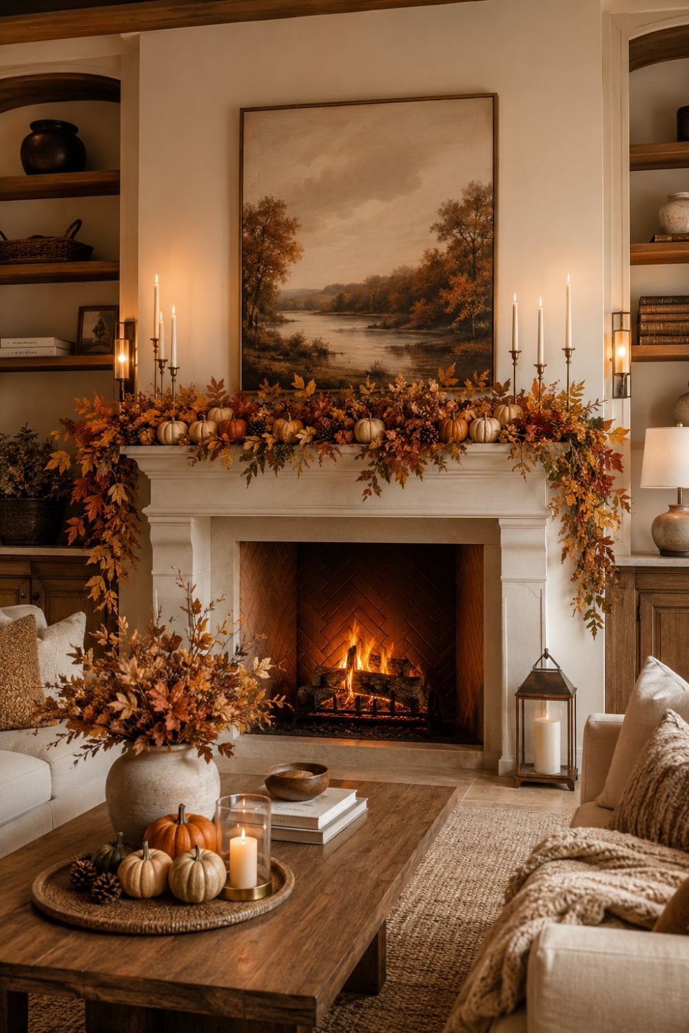 mantel thanksgiving decorating idea