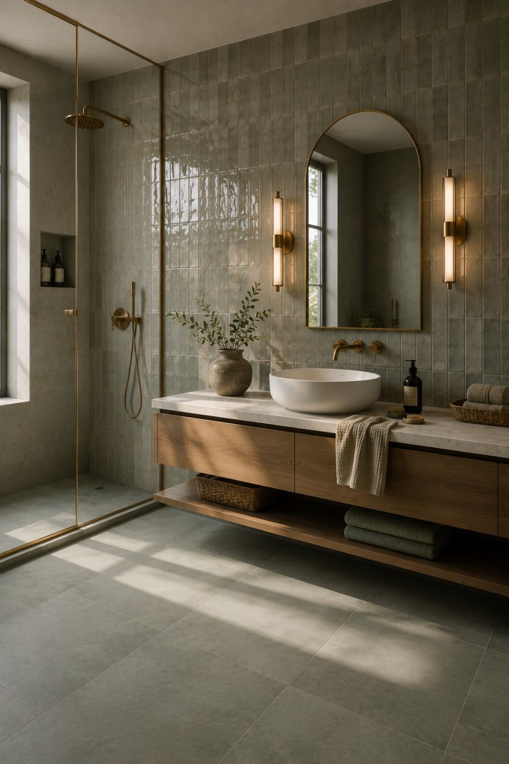 mixed finish statement tile idea