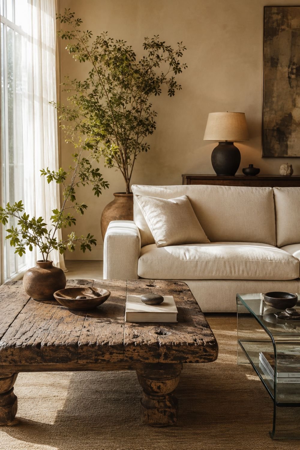 mixed modern patina decor idea