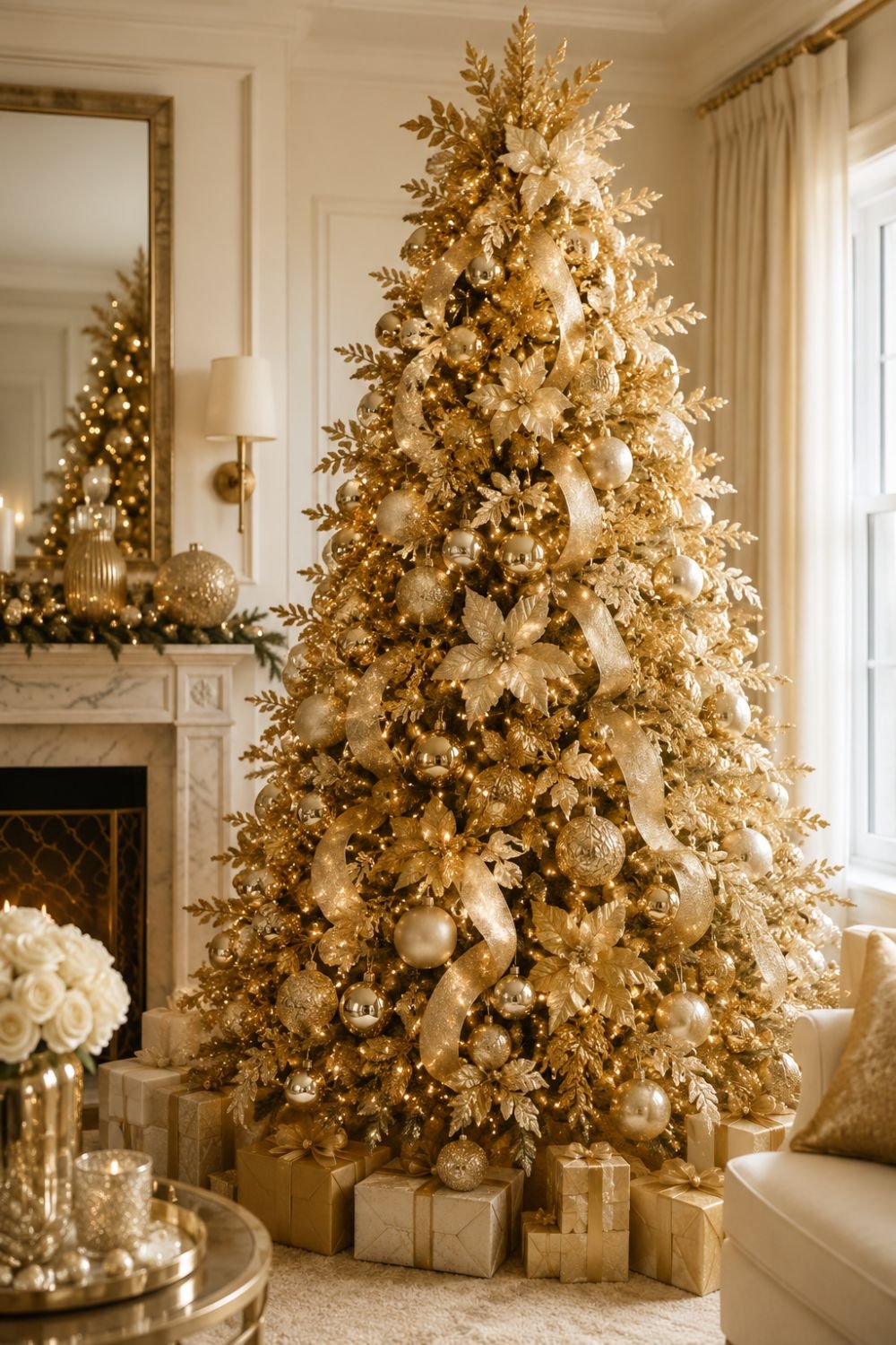 monochrome tree glam christmas decorating idea