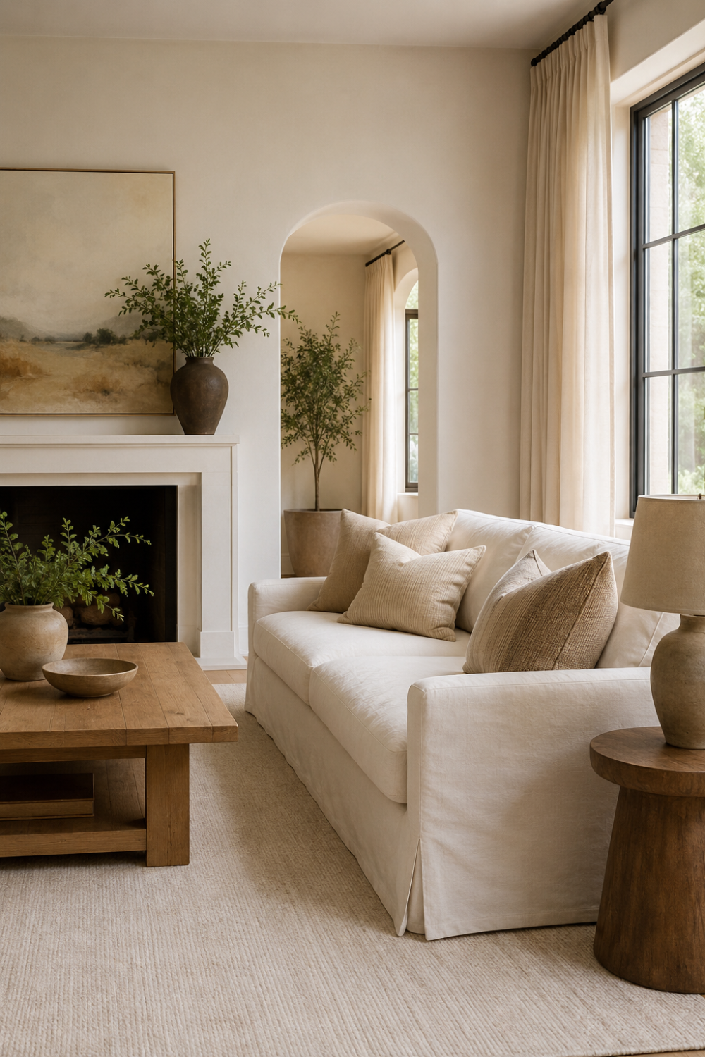  neutral base layered comfort decor idea