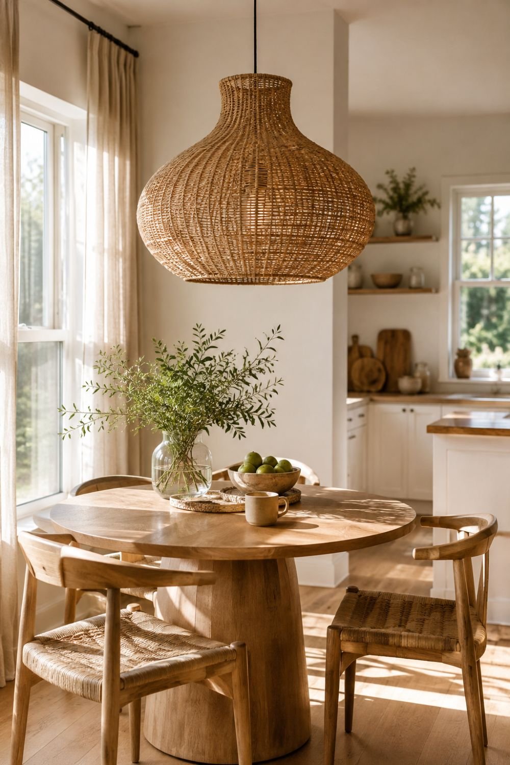 oversized pendant kitchen accent idea