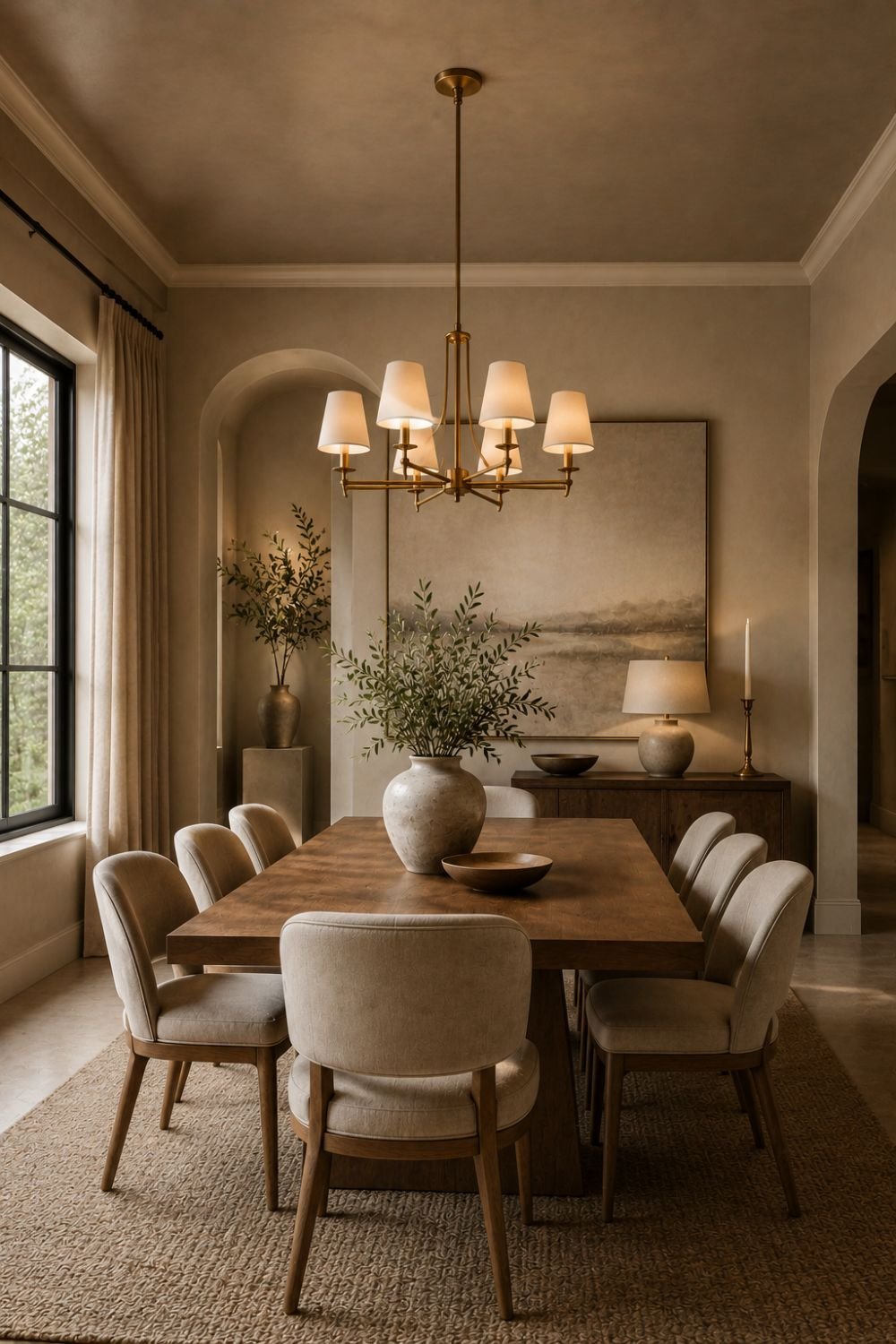painted ceiling dining room decor idea
