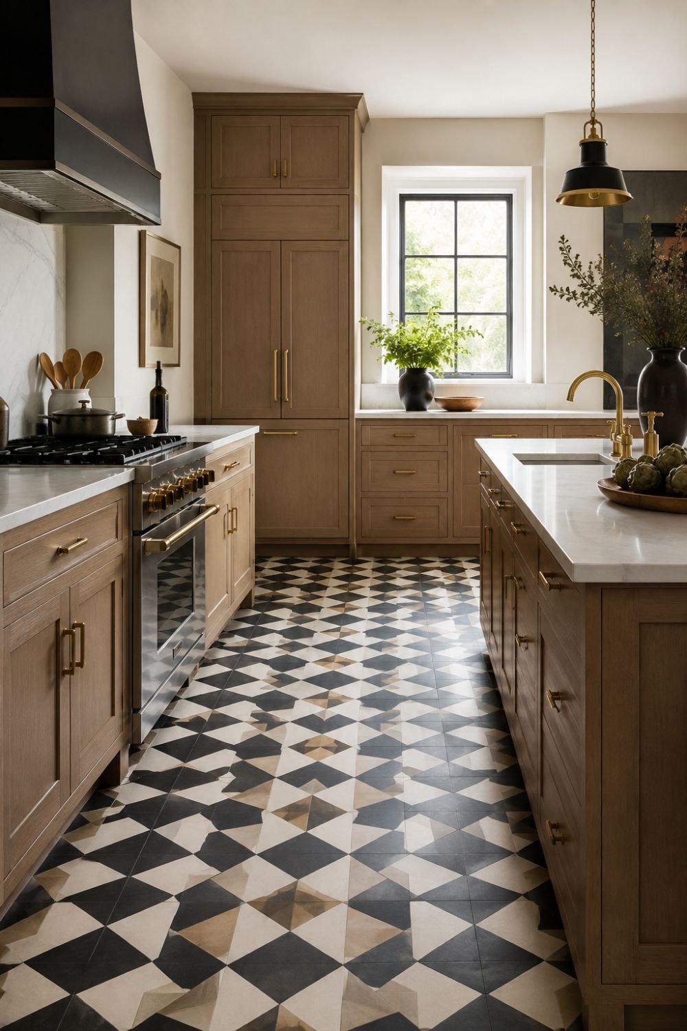 patterned floor statement tile idea