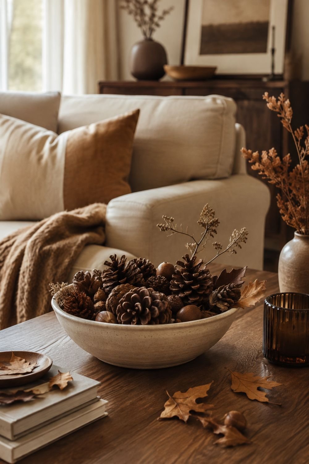  pinecones fall decor idea without pumpkins