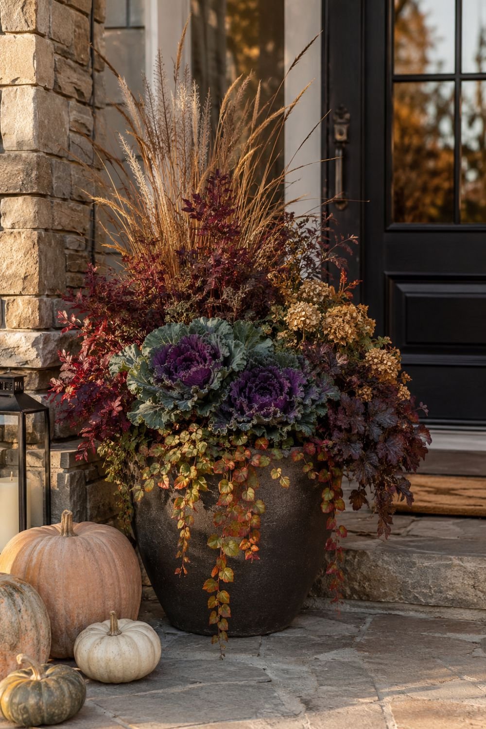 planter fall porch decor idea