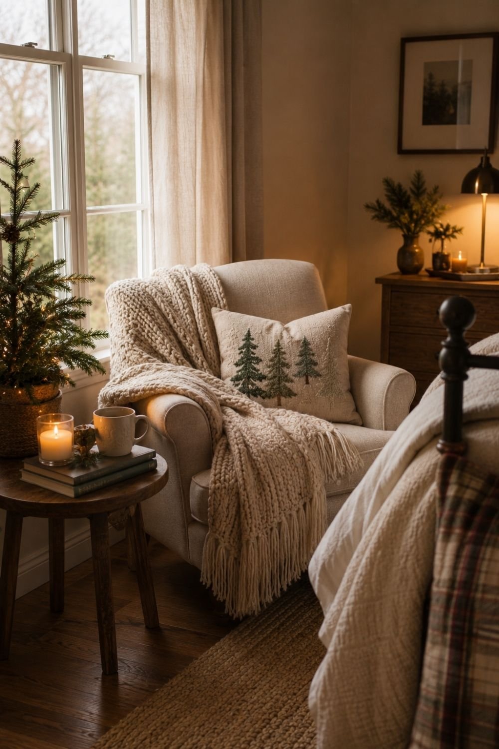 reading corner christmas bedroom decor idea