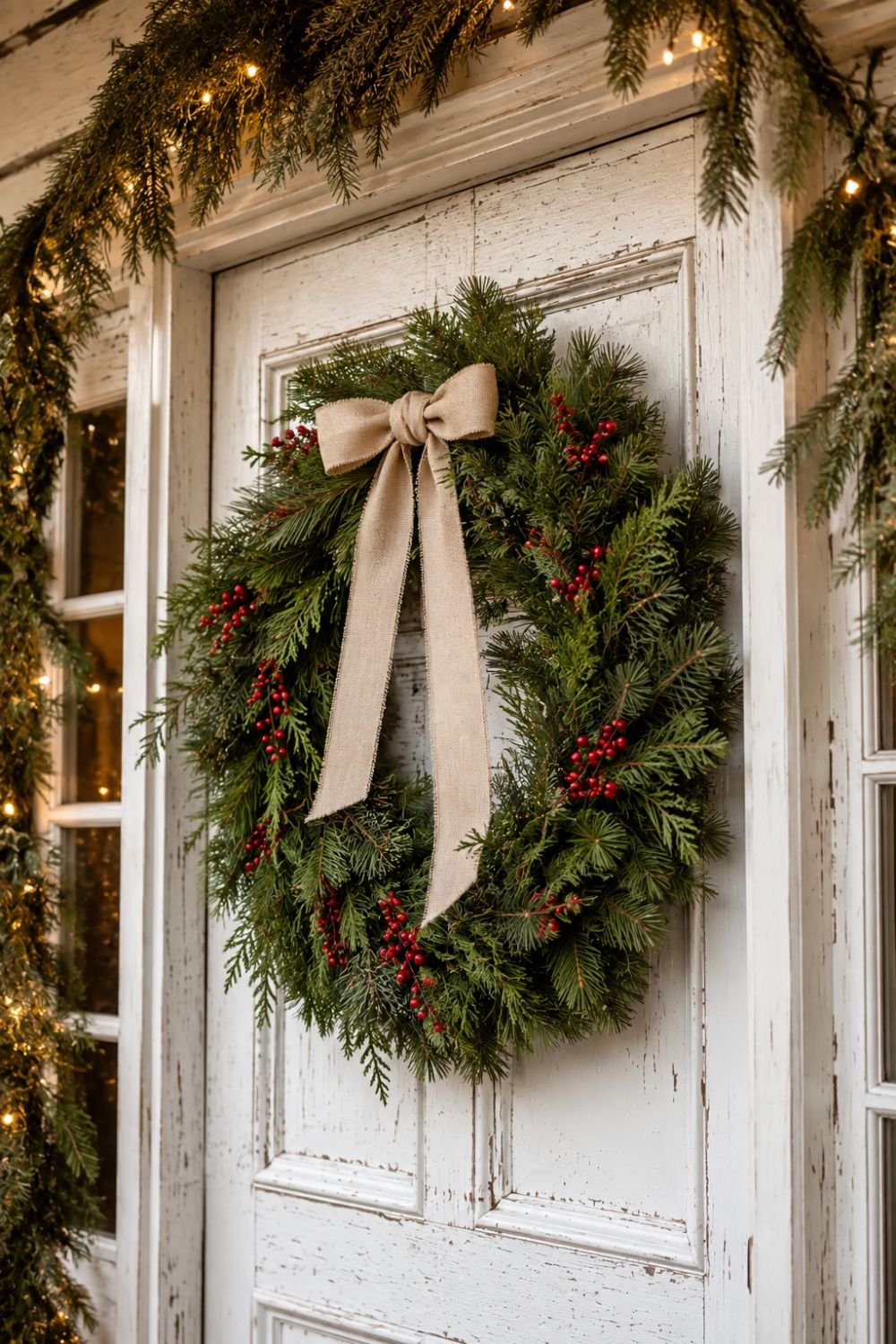 red berries farmhouse christmas decor idea