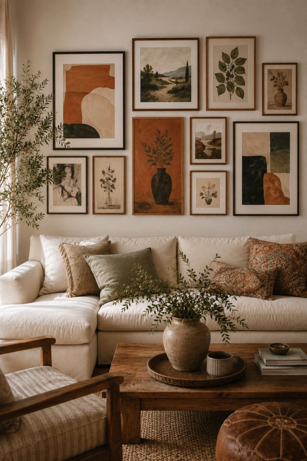 repeated color palette gallery wall idea