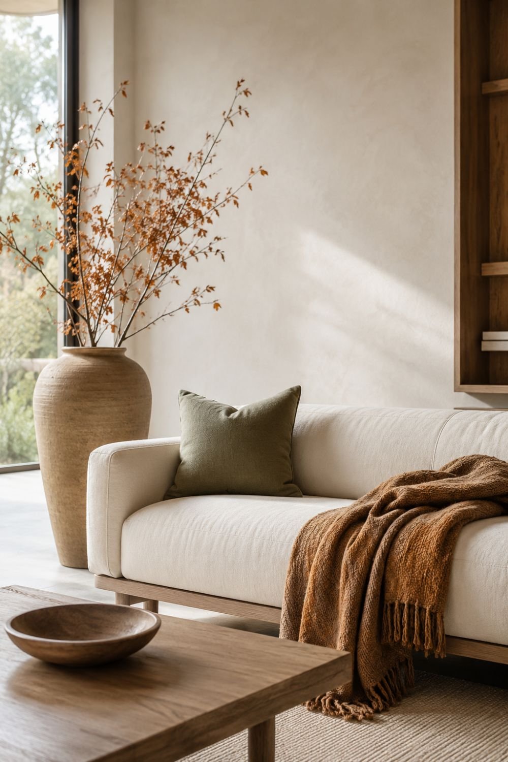  restrained styling fall decor idea without pumpkins