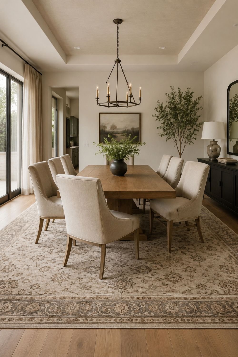 rug dining room decor idea