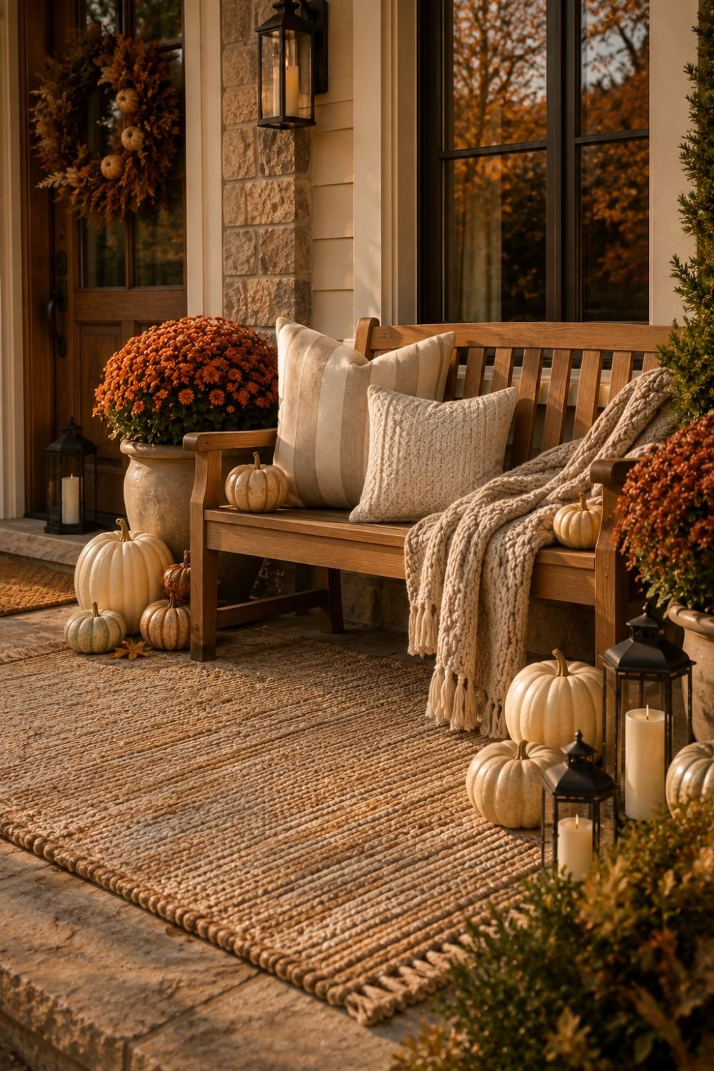 rug fall porch decor idea