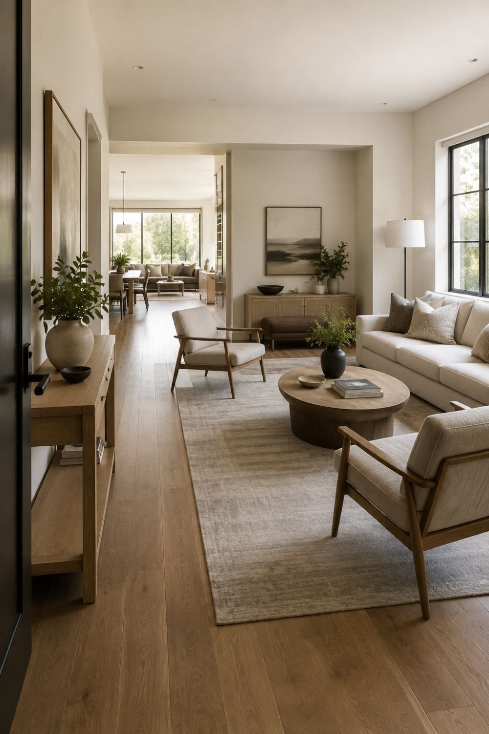  sightlines L-shaped furniture layout idea
