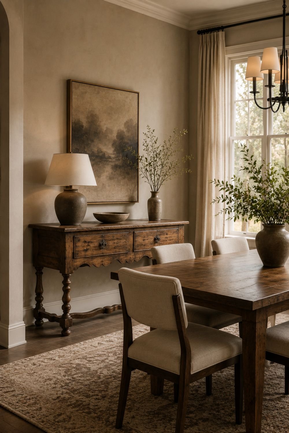 thrifted piece dining room decor idea
