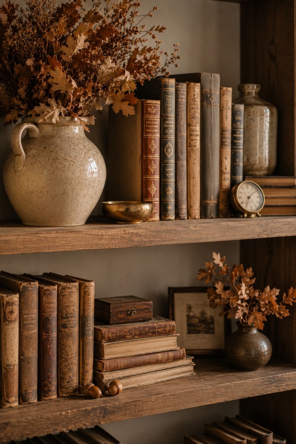  triangle rule fall shelf styling idea