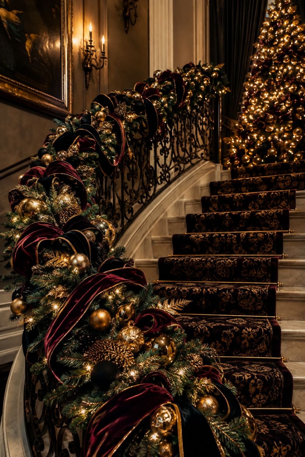 velvet ribbon glam christmas decorating idea