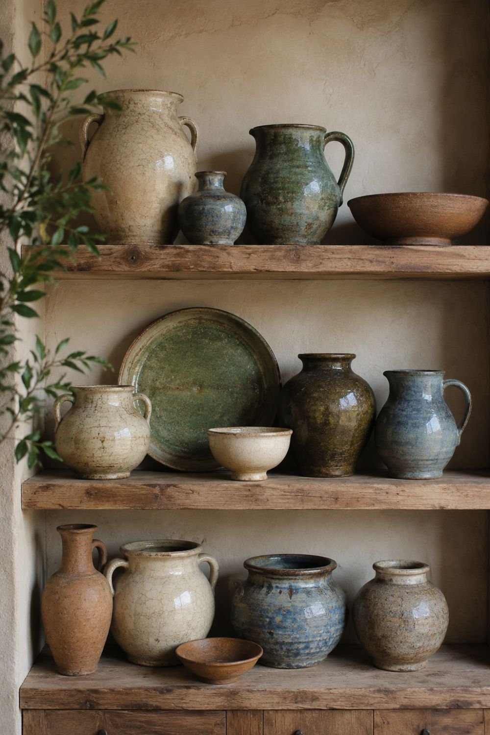 vintage ceramics patina decor idea