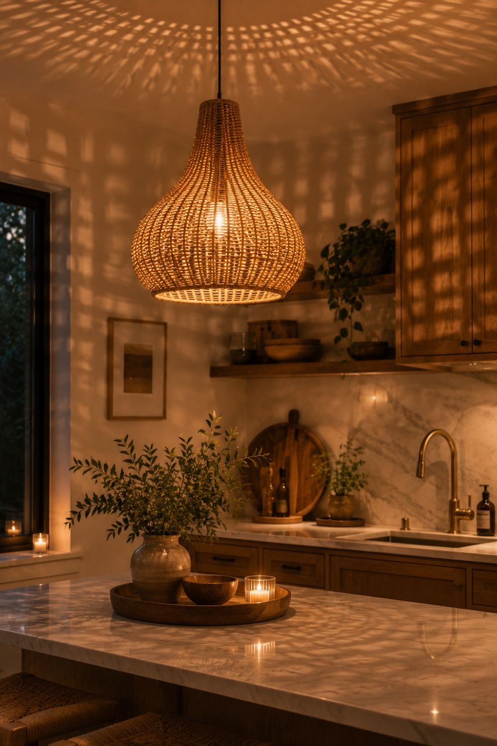 warm bulb woven pendant idea