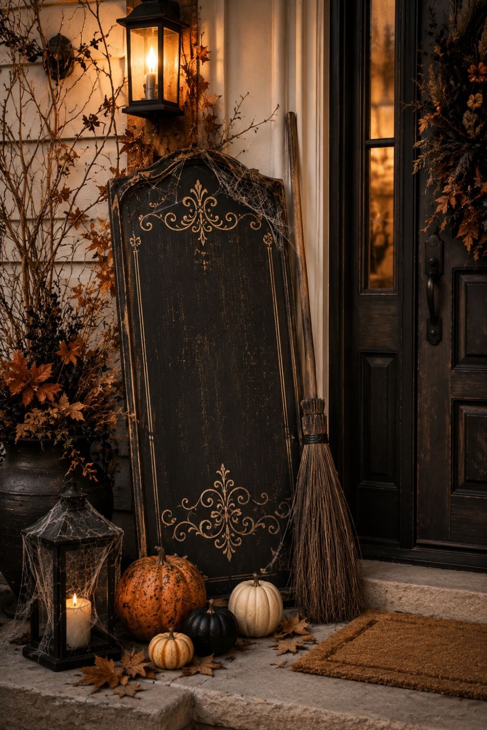  welcome sign halloween entryway decor idea