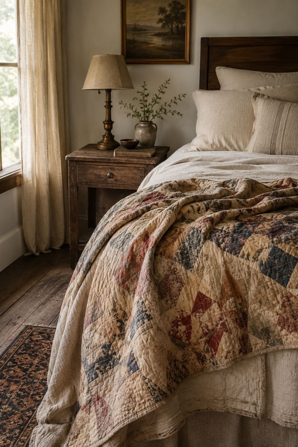 worn textiles patina decor idea