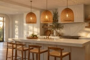 woven pendant light ideas over kitchen island