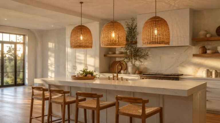 woven pendant light ideas over kitchen island