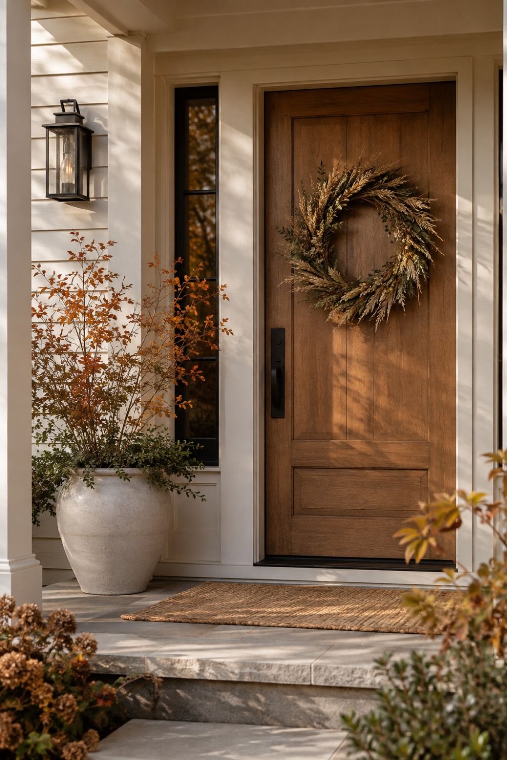 wreath fall decor idea without pumpkins