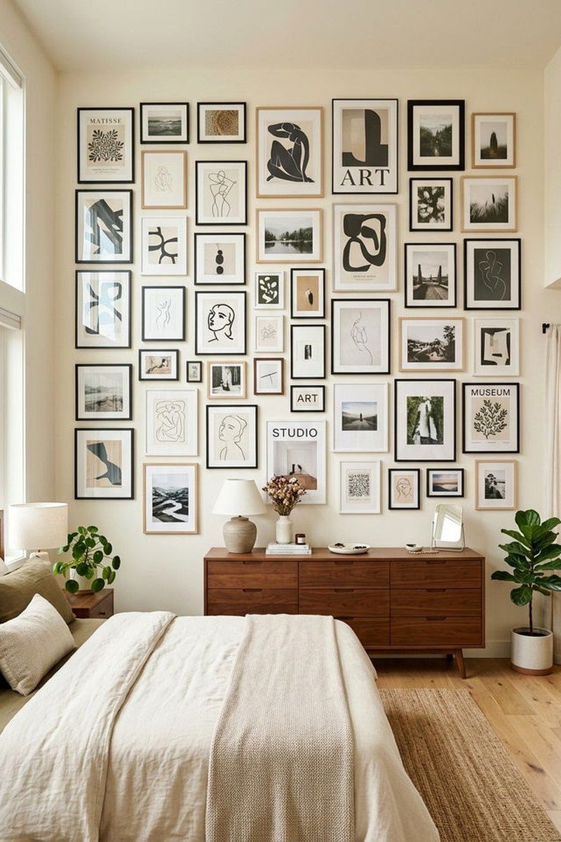 Small apartment decorating idea command hooks