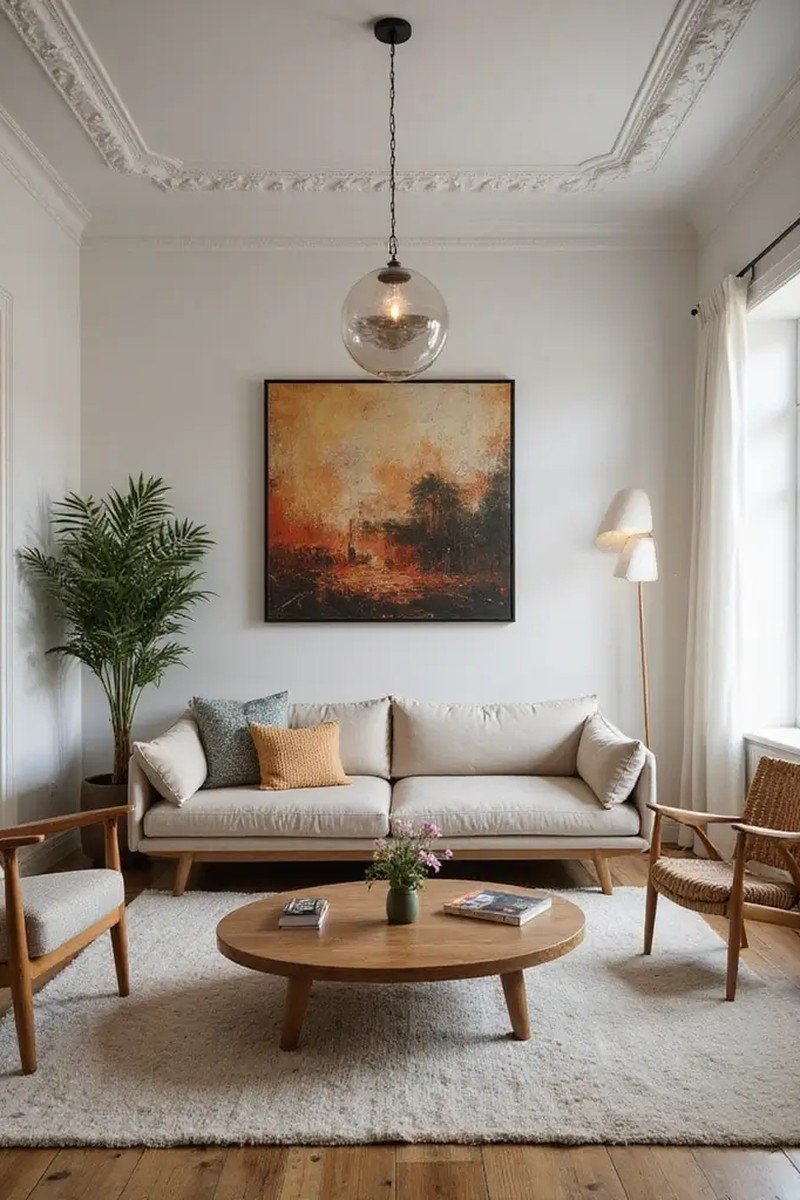 Small apartment decorating idea statement piece