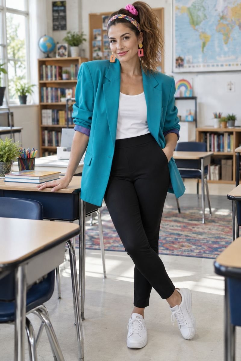 80s decade day teacher spirit week outfit