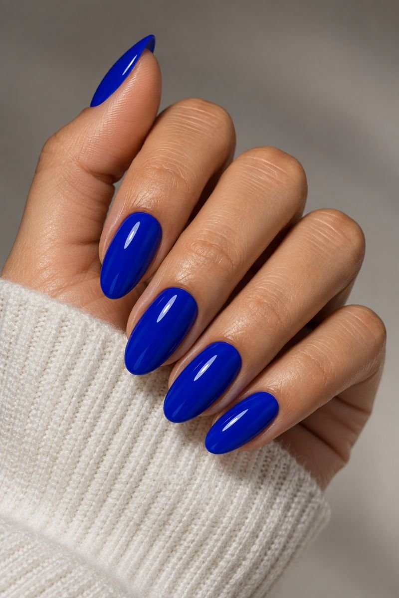 Blue nail designs idea cobalt blue