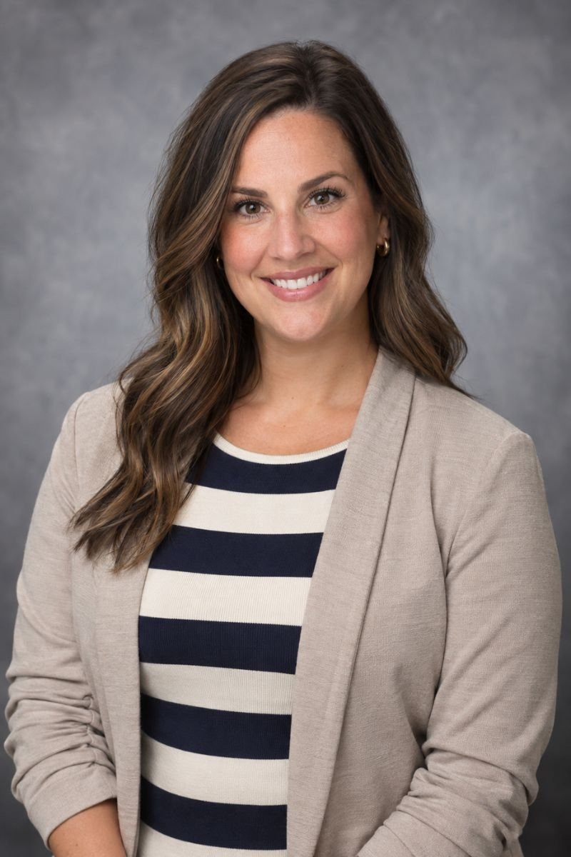 Bold stripe teacher picture day outfit
