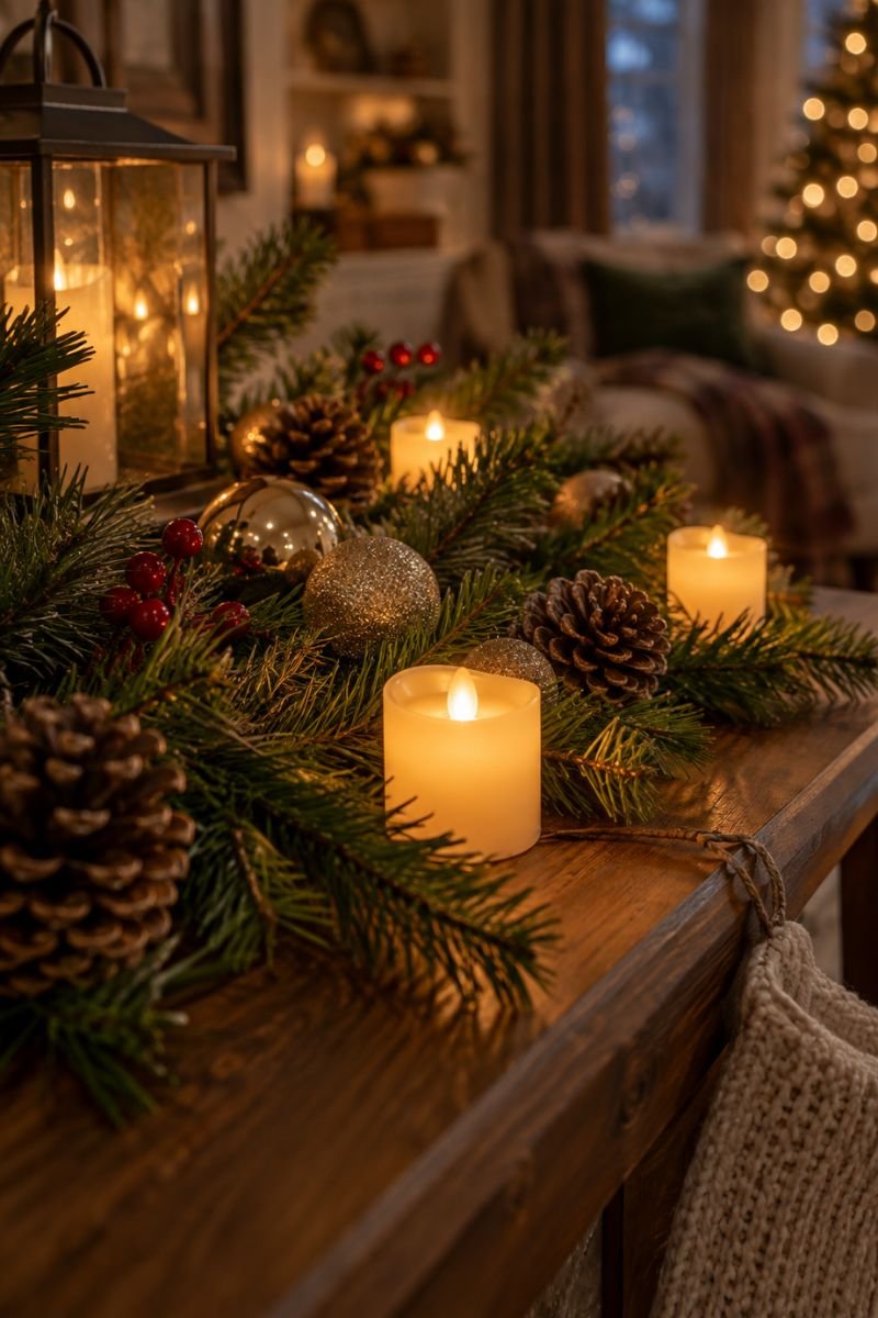 Cheap Christmas decor idea battery tea lights