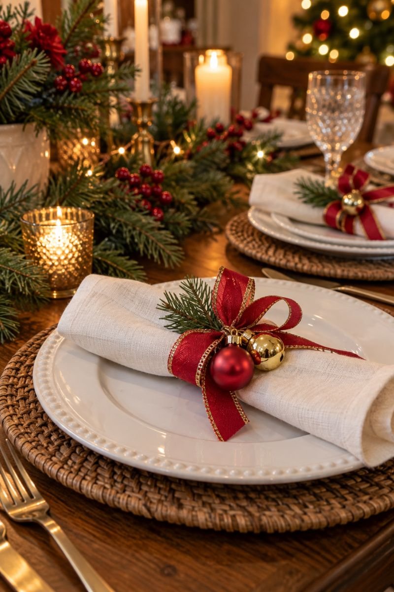 Cheap Christmas decor idea napkin rings