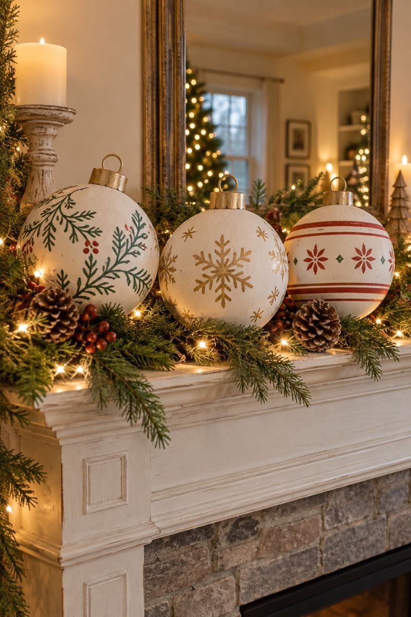 Cheap Christmas decor idea painted ornaments