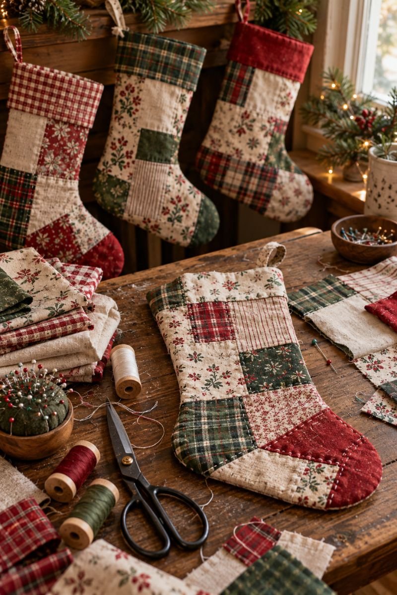 Christmas crafts for adults patchwork stocking