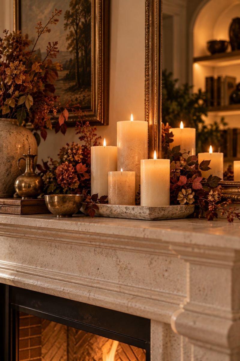 Fall room inspo idea candle heights