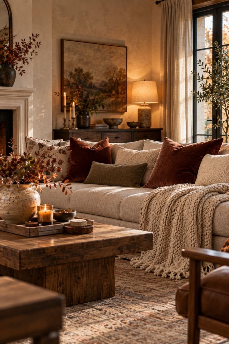 Fall room inspo idea layered textures