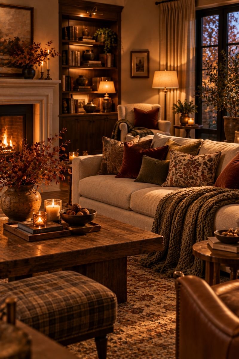 Fall room inspo idea warm lighting