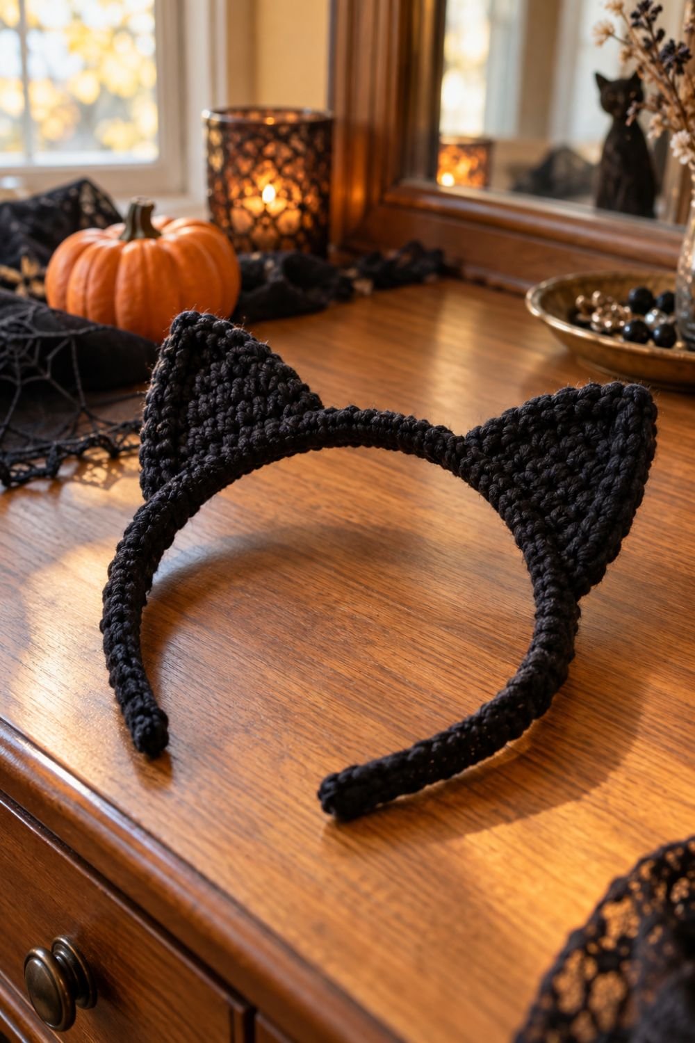 Free crochet halloween patterns cat ear headband
