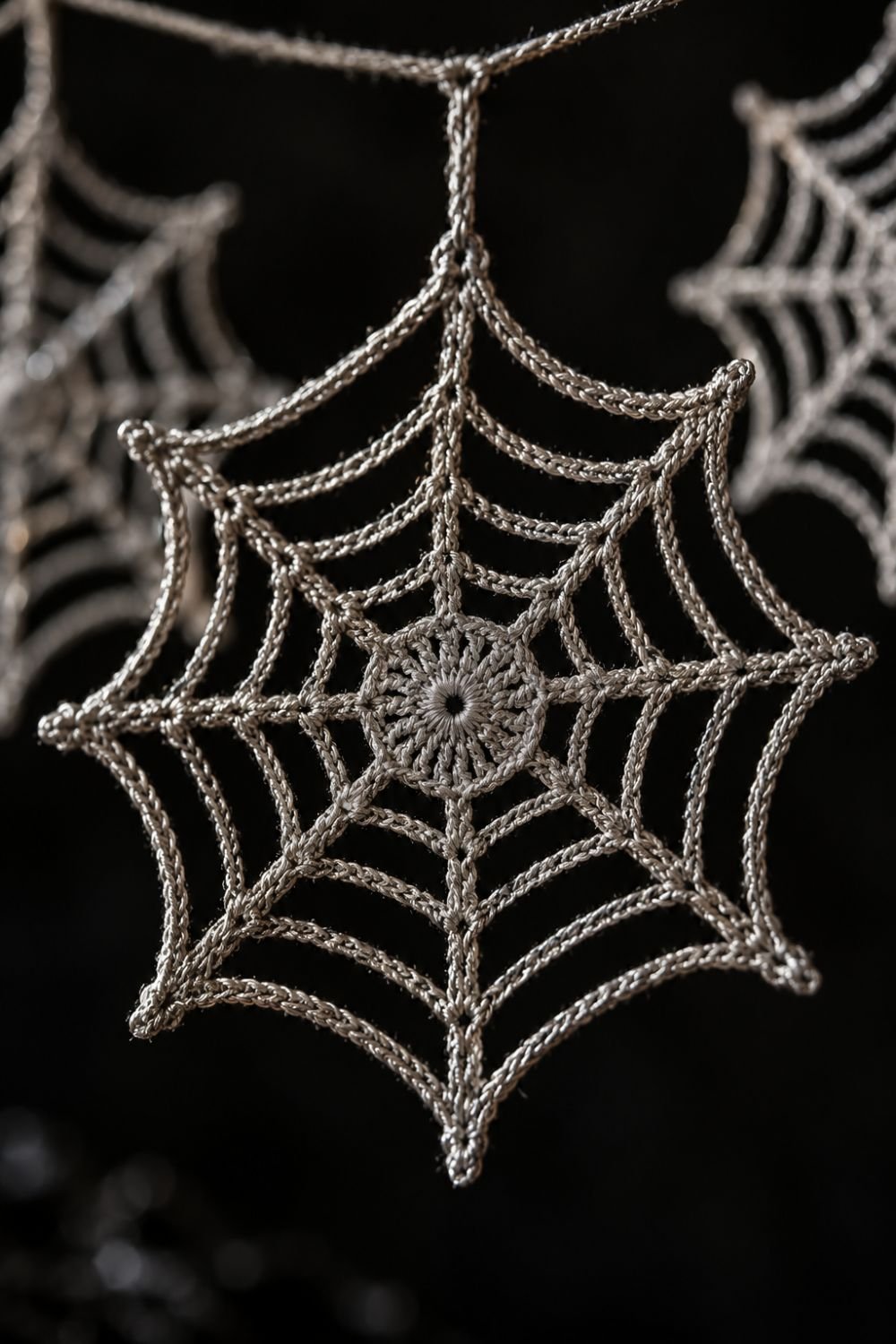 Free crochet halloween patterns spider web motif