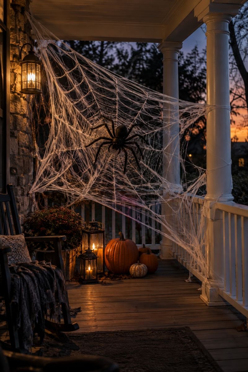 Giant spider web halloween outdoor decor
