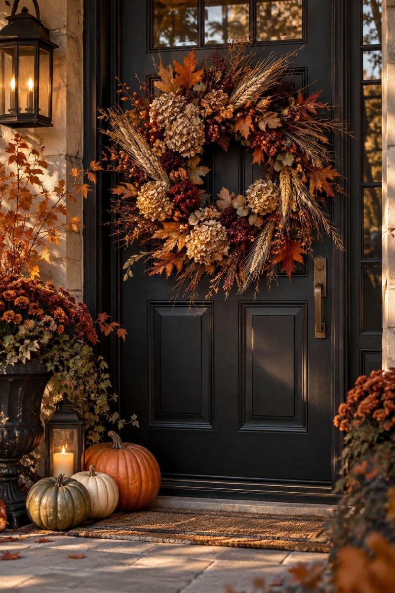 Harvest wreath halloween outdoor decor