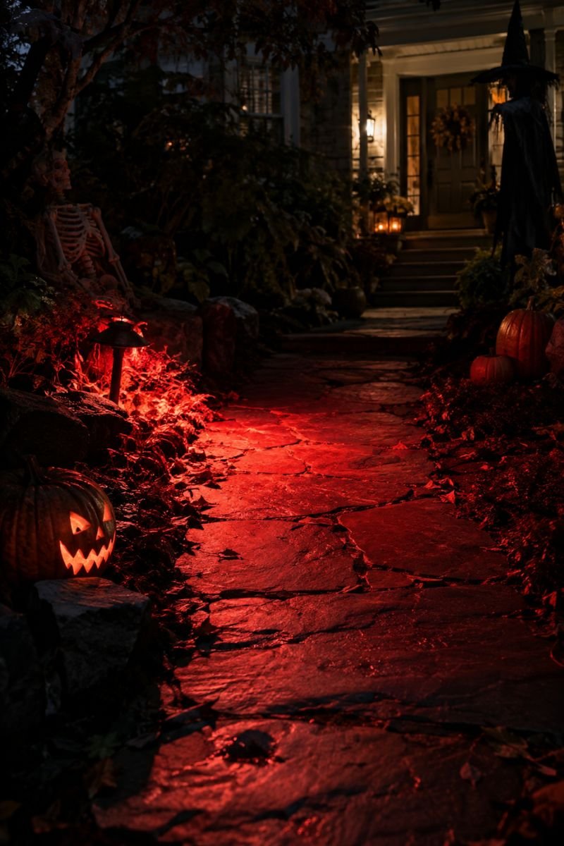 Motion activated lighting halloween outdoor decor