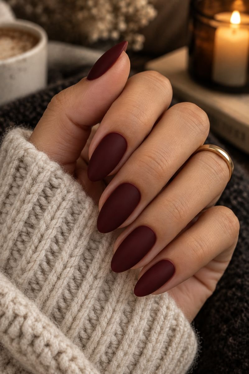 November nails idea matte finish
